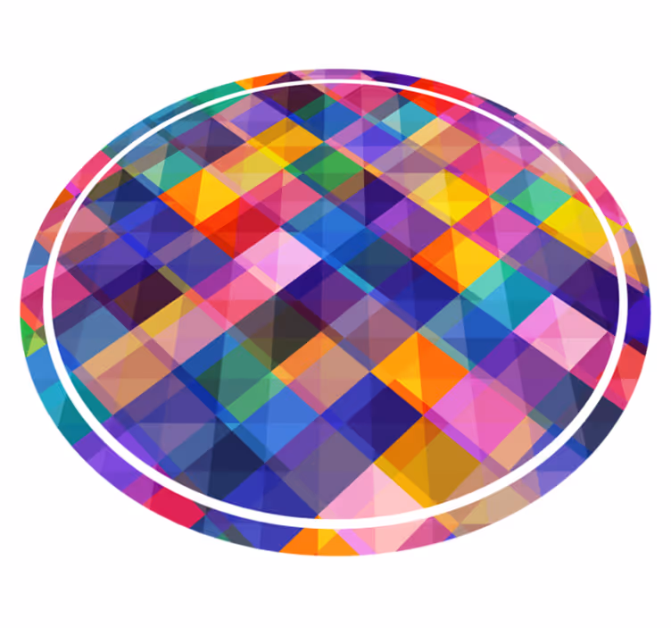 Colorful patchwork pattern geometric vinyl rug - TenStickers