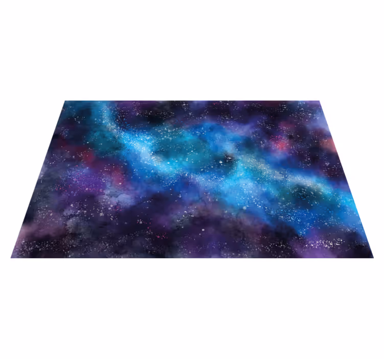 Purple and blue space living room rug - TenStickers