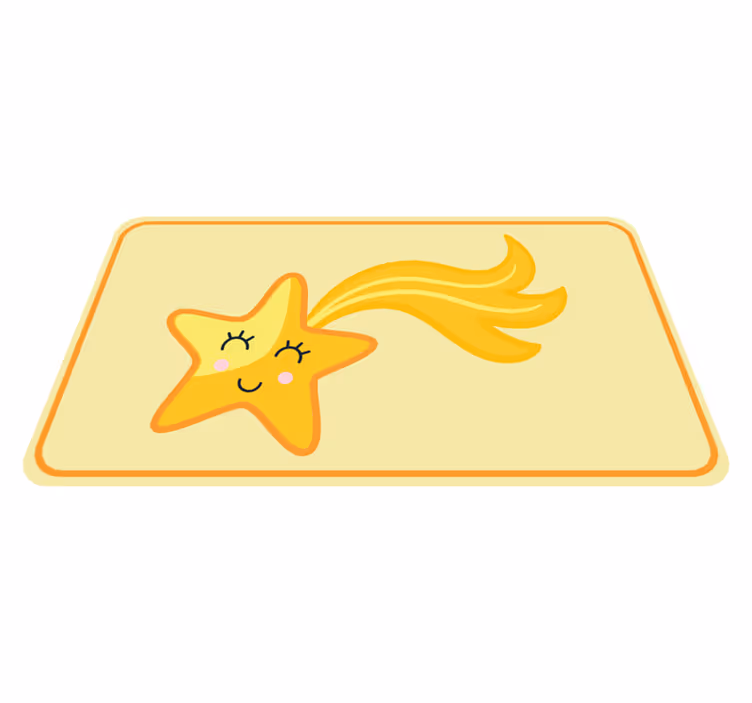 Funny yellow star star vinyl rug - TenStickers