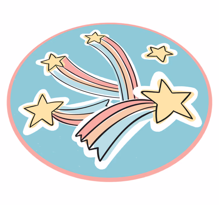 A shooting rainbow star star vinyl rug - TenStickers