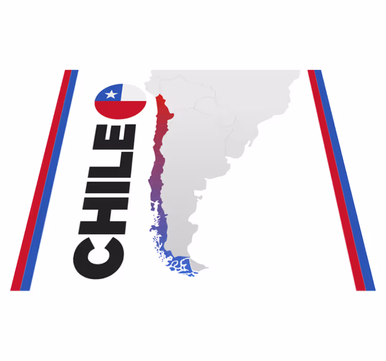 Geographic shape of Chile  world map rug - TenStickers