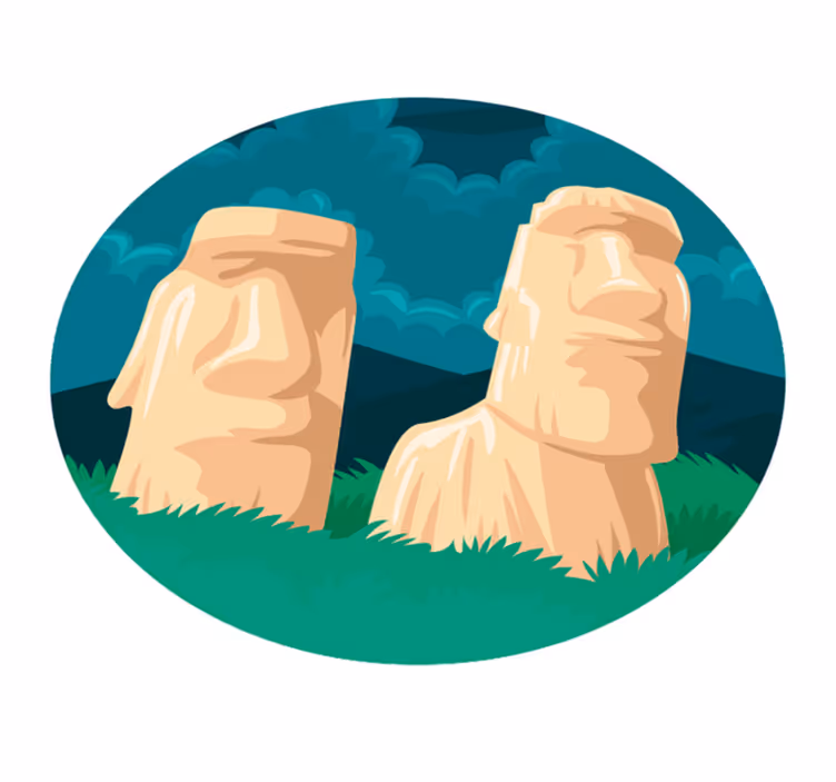 Easter island  world map vinyl rug - TenStickers