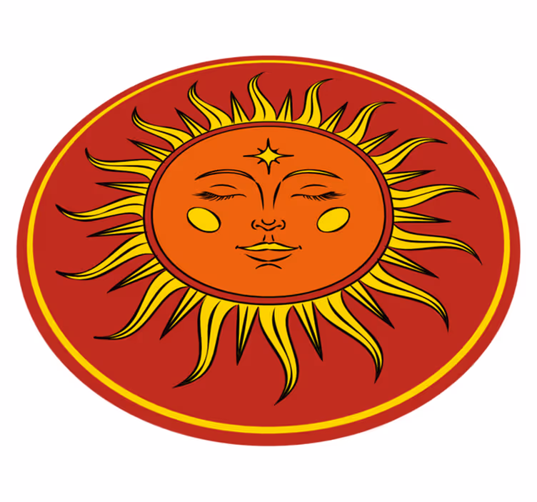 Sun with a face  vintage rug - TenStickers