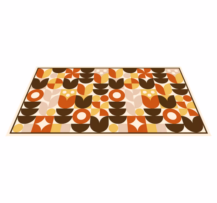 Retro tulips shapes  vintage rug - TenStickers