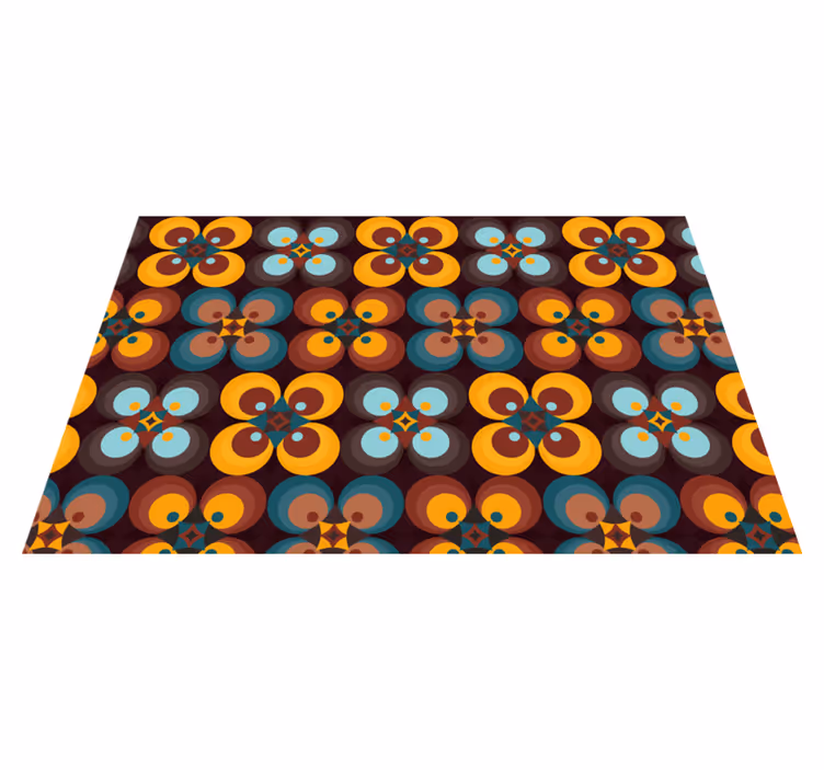 Colorful Circular Pattern tile vinyl rug - TenStickers