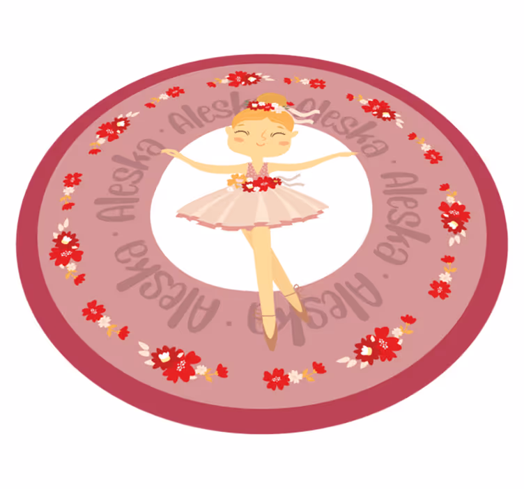 Ballet dance with name vinyl rug - TenStickers