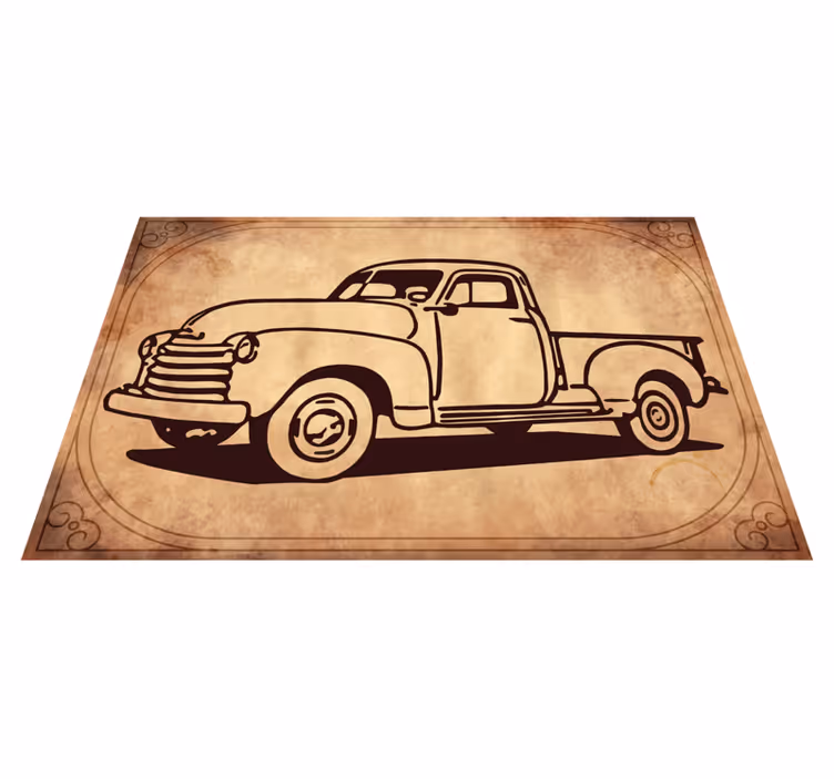 Classic American Pick up truck living room rug - TenStickers