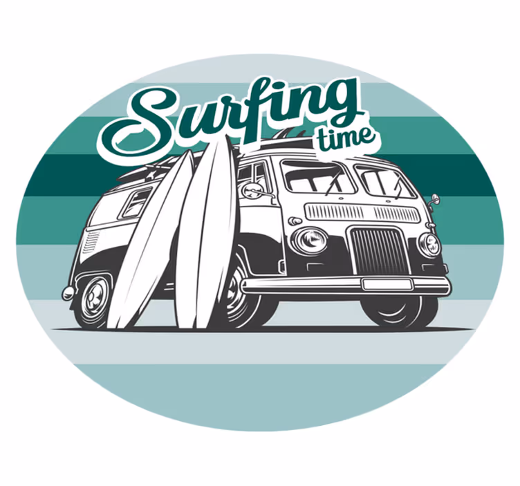 Classic Vintage Van living room rug - TenStickers
