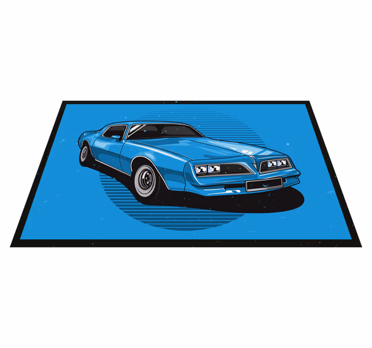 Timeless Blue Automobile blue vinyl rug - TenStickers
