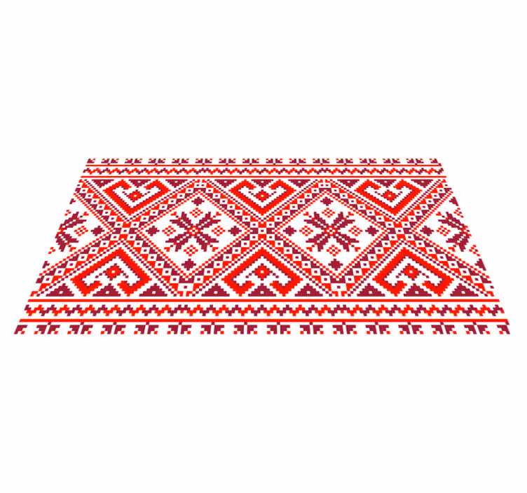 Red Russian style ethnic vinyl rug - TenStickers