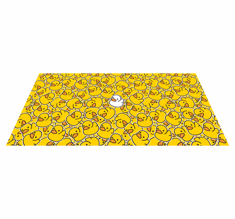 White duck with yellow pattern animal vinyl rug - TenStickers