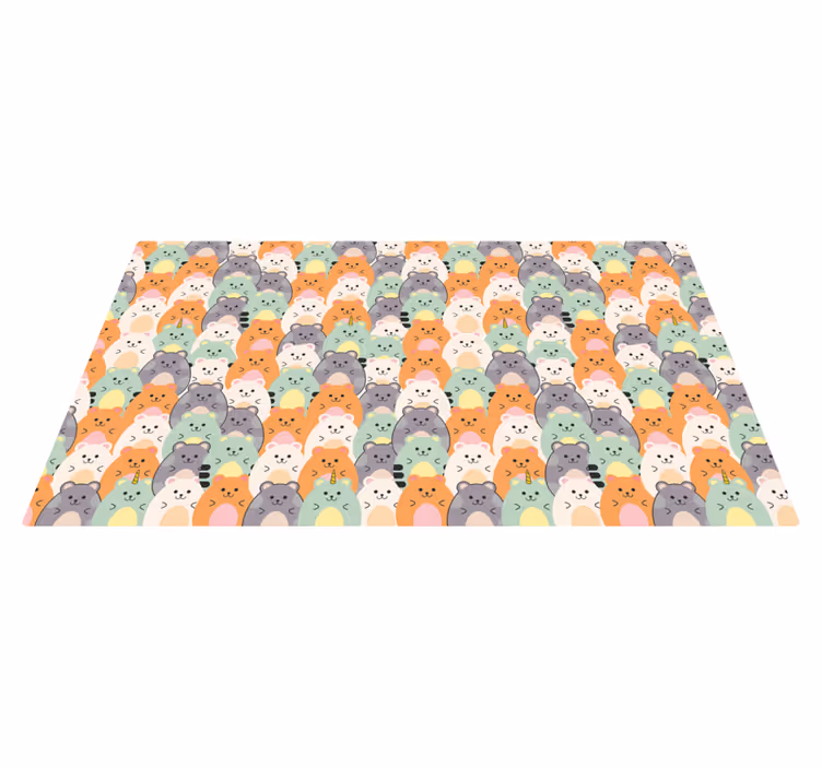 Adorable animal expressions entrance hall vinyl rug - TenStickers