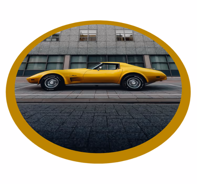 Classic yellow car teenager vinyl rug - TenStickers