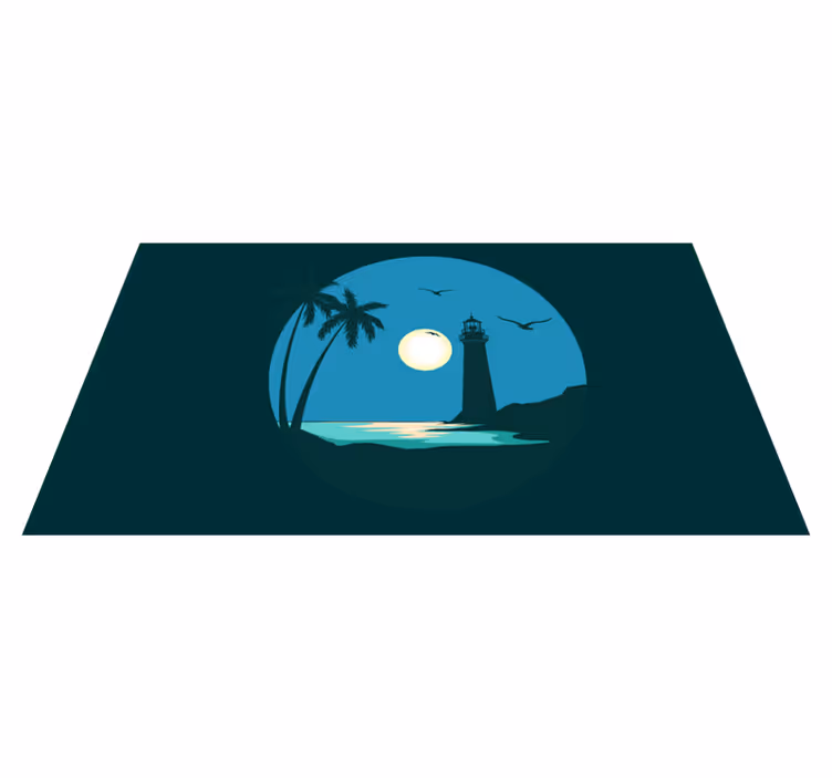 Coastal Lighthouse Scene nature vinyl rug - TenStickers