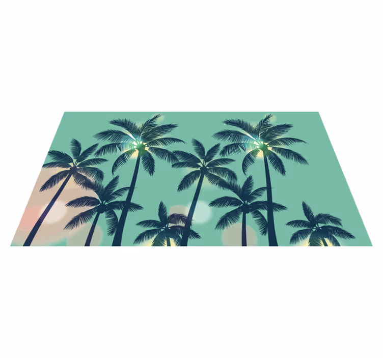Palm Tree Vibes nature vinyl rug - TenStickers
