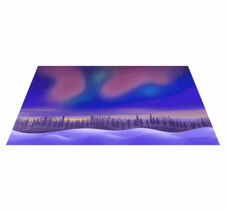 Aurora Night Sky nature vinyl rug - TenStickers