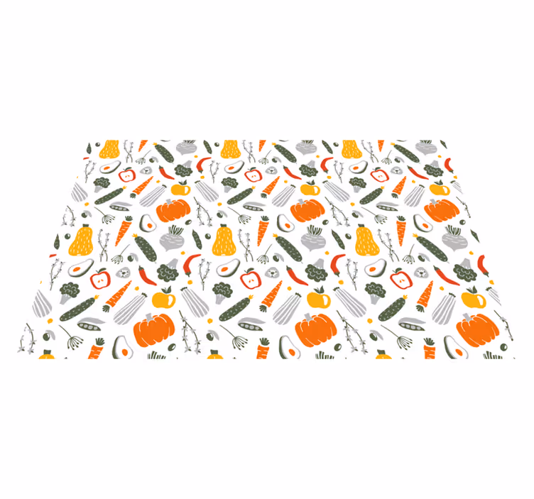 Colorful Vegetable Collection kitchen vinyl rug - TenStickers