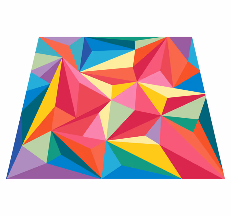 Lively colorful elements geometric vinyl rug - TenStickers
