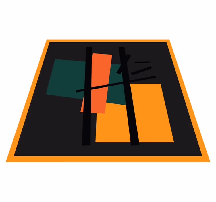 Squares and rectangles abstract art rugs - TenStickers