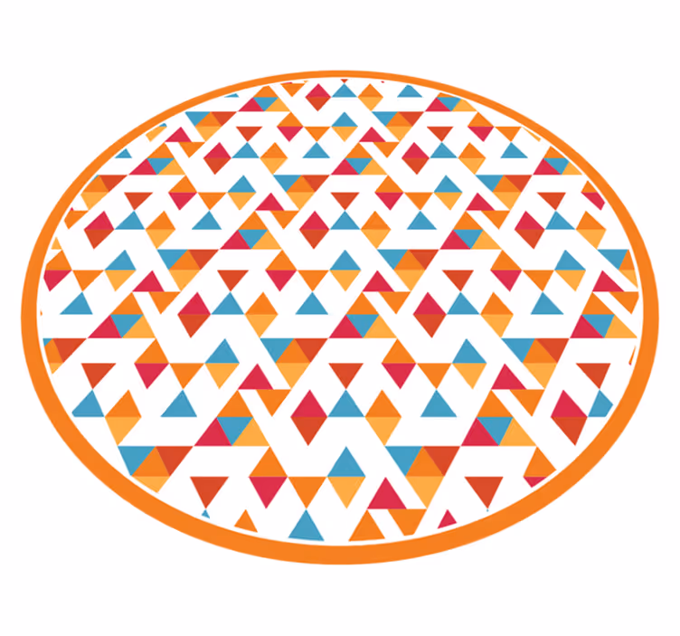 Colorful Triangular Shapes geometric vinyl rug - TenStickers