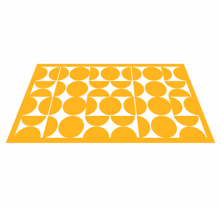 Yellow Circle Pattern geometric vinyl rug - TenStickers