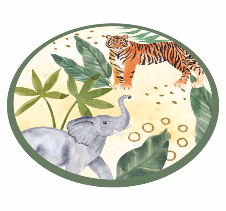 Tropical wildlife scene animal vinyl rug - TenStickers