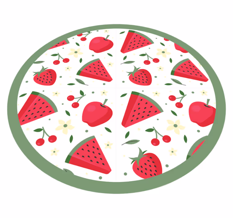 Fruit Floral Pattern kitchen vinyl rug - TenStickers