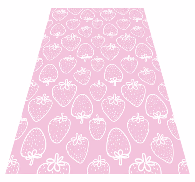 Seamless pink strawberry gift wrap floor tiles - TenStickers
