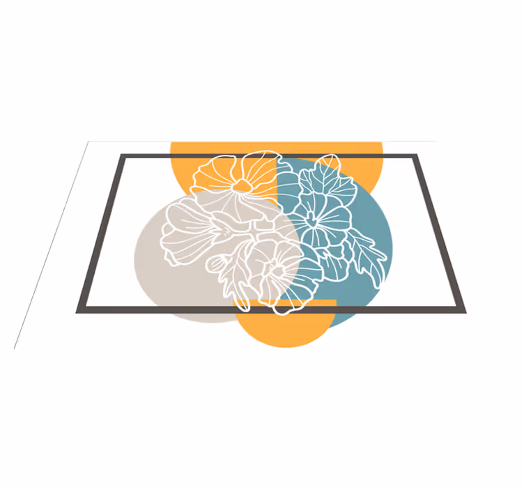 MODERN FLORAL ACCENT flower vinyl rug - TenStickers