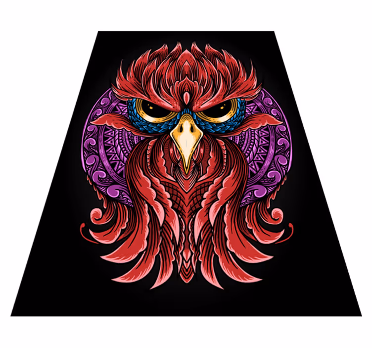 Elaborate owl emblem animal vinyl rug - TenStickers