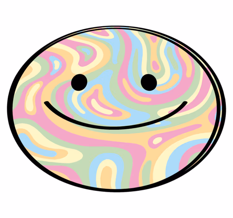 Happy Smile Circle teenager vinyl rug - TenStickers
