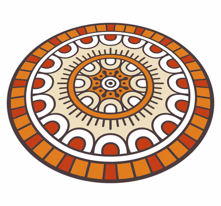 Circular Patterned Motif mandala vinyl rug - TenStickers