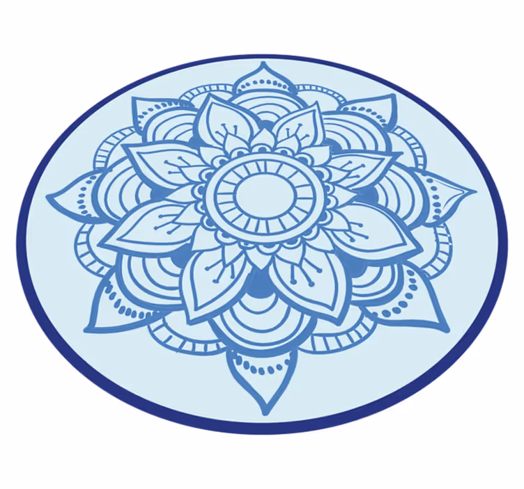 Intricate Floral Motif mandala vinyl rug - TenStickers