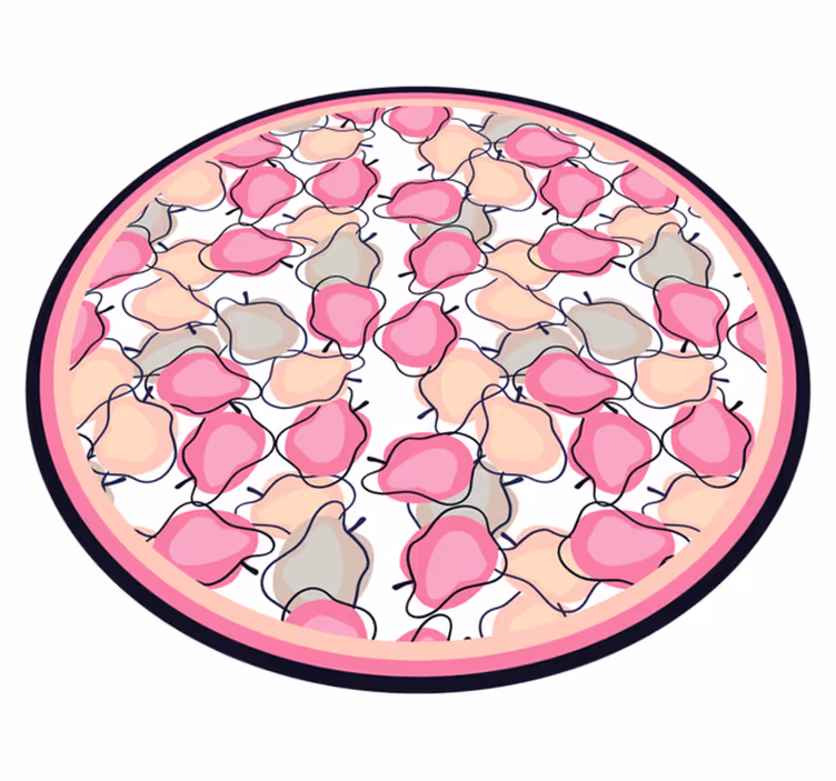 Pattern with pink fruits kitchen floor tiles - TenStickers