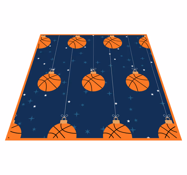 Basketball Ornament Pattern vinyl rug - TenStickers
