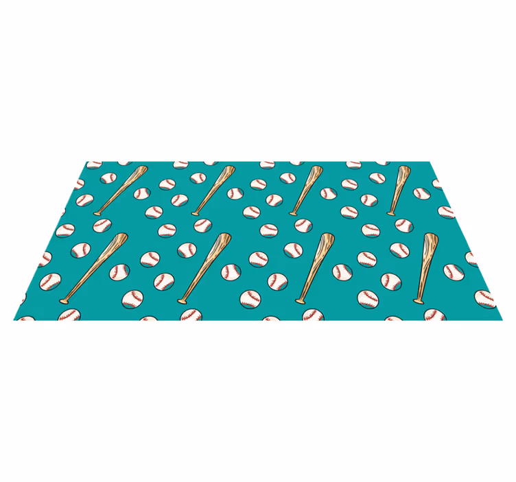 Baseball Pattern Fun gaming vinyl rug - TenStickers
