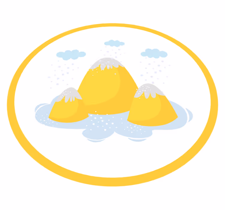 Cheerful Mountain Scene vinyl rug - TenStickers