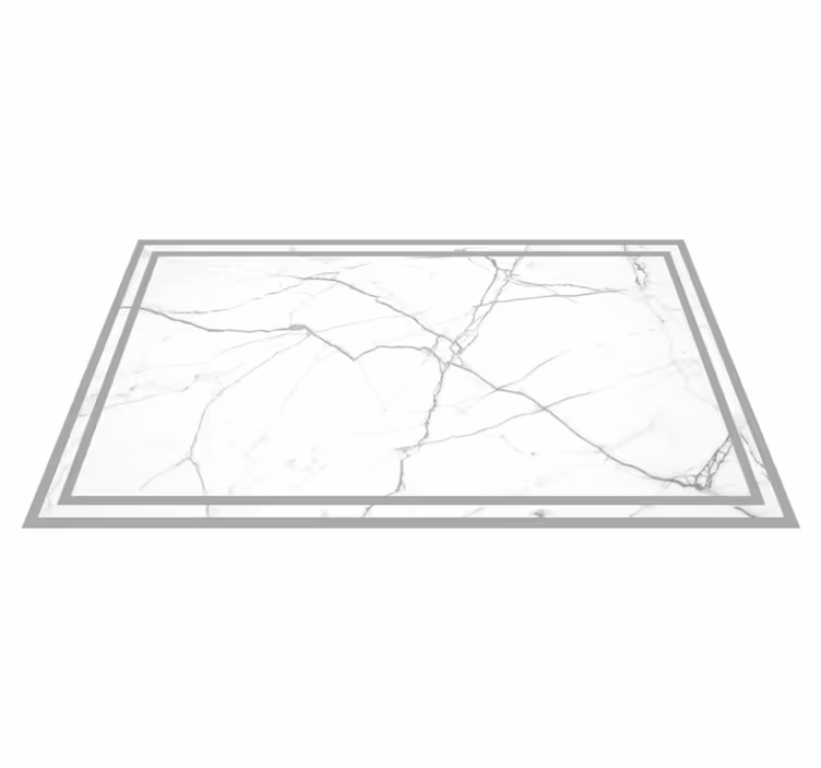 Graceful White Striations marble vinyl rug - TenStickers
