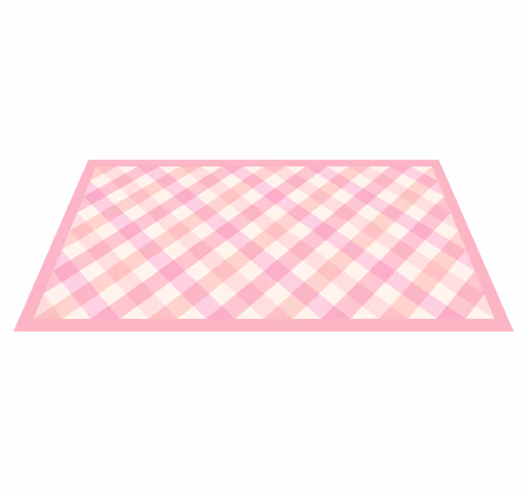Pink Checkered Pattern stripes vinyl rug - TenStickers