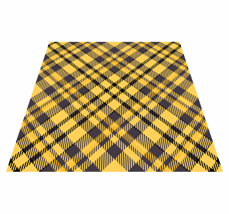 Yellow and Black Pattern stripes vinyl rug - TenStickers