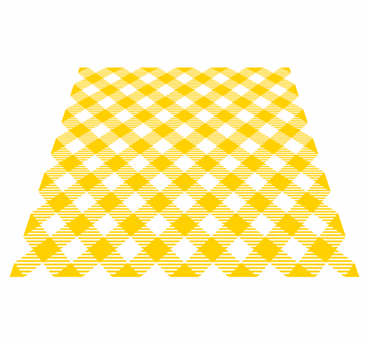Yellow Diamond Pattern stripes vinyl rug - TenStickers