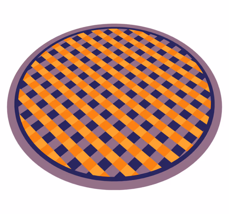Bold Checker Pattern stripes vinyl rug - TenStickers