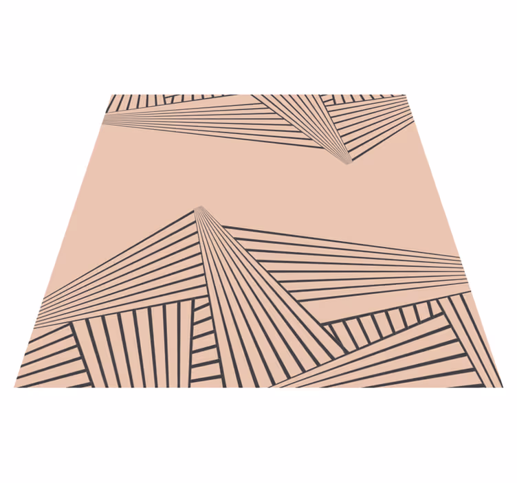 Beige with diagonal lines nordic vinyl rug - TenStickers