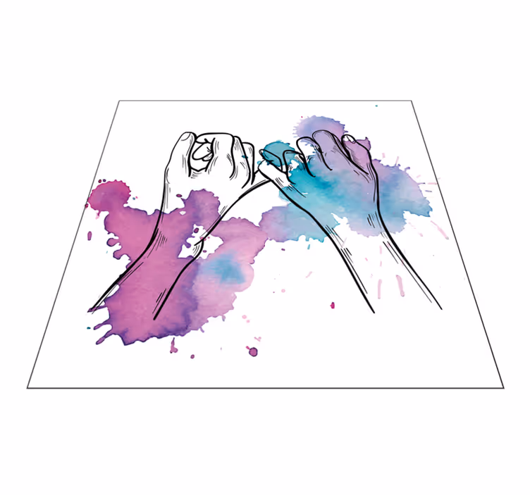 Hands Pinky Promise teenager vinyl rug - TenStickers