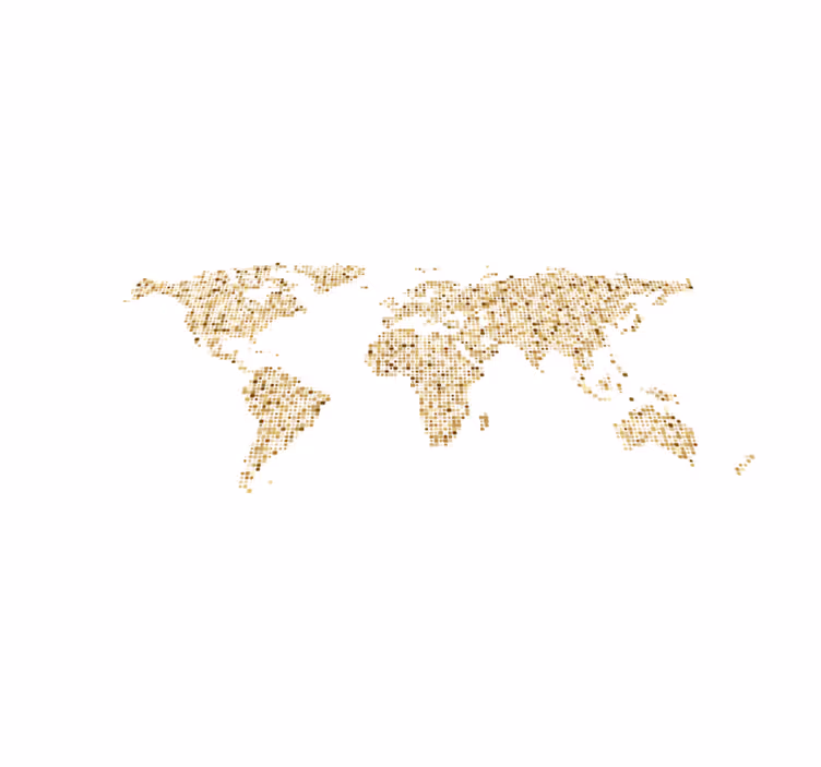 Golden continents with white background map rug - TenStickers
