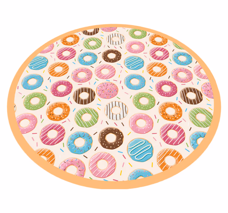 Colorful donut pattern vinyl rug - TenStickers