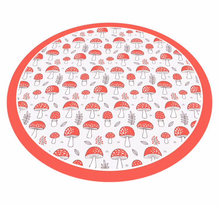 Red mushroom lovely pattern kitchen floor tiles - TenStickers