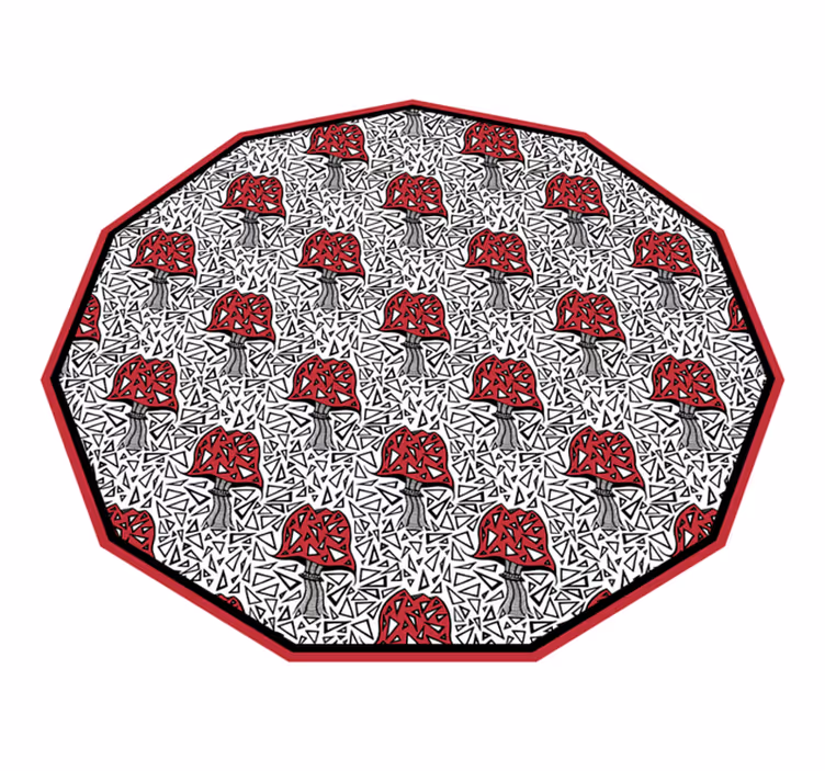 Artistic Mushroom Motif nature vinyl rug - TenStickers
