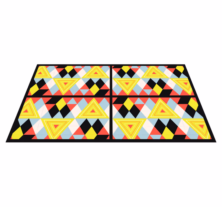 Vibrant triangules geometric vinyl rug - TenStickers