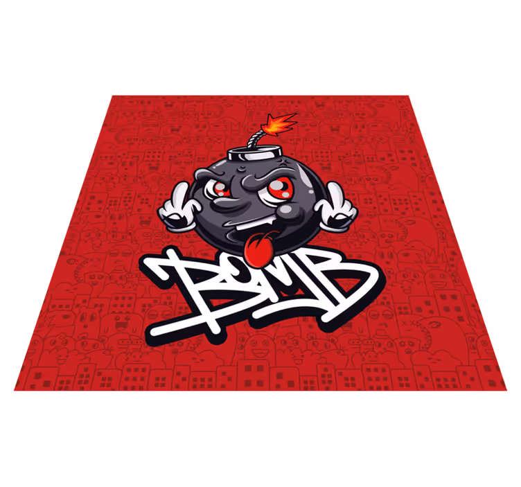 Swag baby bomb graffiti cartoon modern rug - TenStickers
